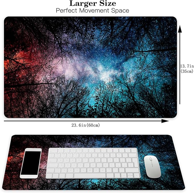 MTG Playmat Forest, TCG Game Play Mat for MTG Landscape Trading Card Smooth Cloth Surface Mousepad Battle Game 23.6X 13.7 inches