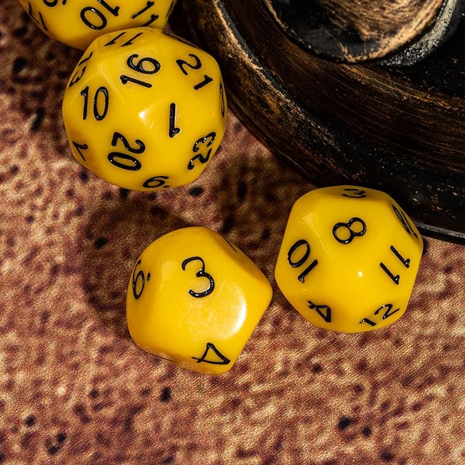 15 Pieces Complete Polyhedral DND Dice Set D3-D100 Spherical D&D Dice Set with Dragon Eye Dice Bag, D100 Dice for Dungeons and Dragons, RPG, MTG Table Games(Yellow w/Black Numbers)