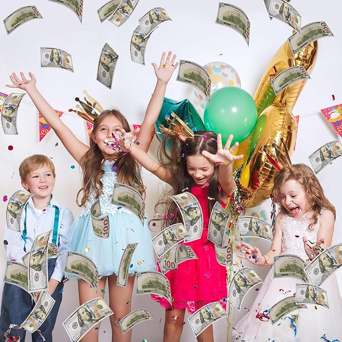 100Pcs Fake Money Prop Money Movie Money Education Learning Toy for Music Video, Develops Early Math Skills, Play Money for Board Game, Moive, Magic, Party