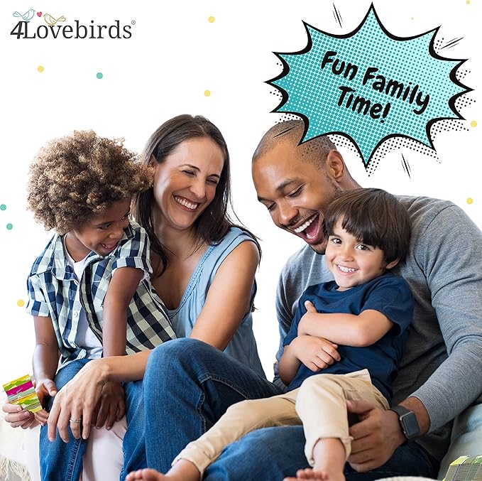 4LOVEBIRDS Fun Family Game Night: 100 Conversation Starters for Friends & Family - Break Routine, Perfect for Car Travel, Road Trips & Dinner Table