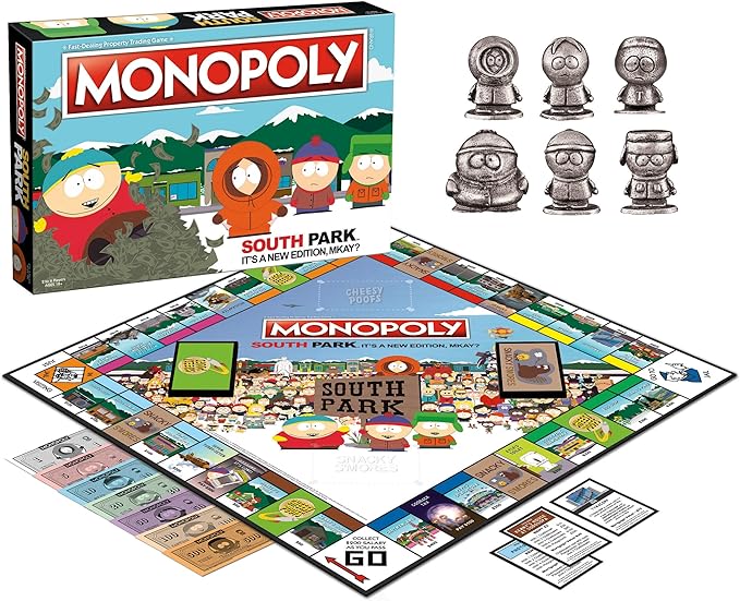 Monopoly South Park | Based on Comedy Central South Park Show | Featuring Familiar Locations, Episodes, and Characters | Officially-Licensed & Collectible Monopoly