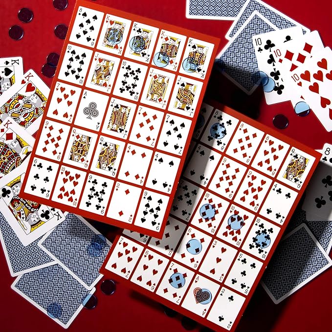 Brybelly Poker Keno Game Set with Cards and Chips - Adult Family Casino Board Game Night Gift Includes Deck of Playing Cards, 12 Boards, 200 Bingo Chips