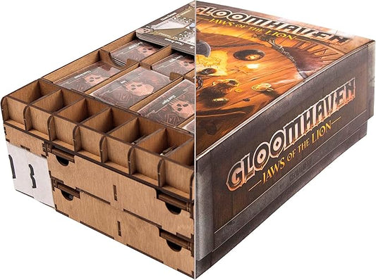 SMONEX Organizer Compatible with Gloomhaven Jaws of The Lion - Convenient Board Game Organizer Box with Four Player Trays