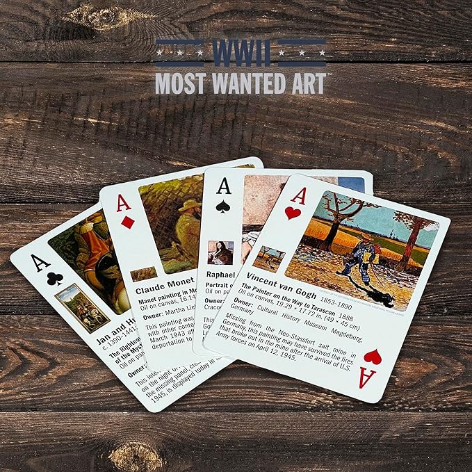 Monuments Men and Women Standard Poker Playing Cards with Cultural Objects & Works of Art Theme Premium 54 Card Full Deck with Jokers, Casino Fun Game Night for Friends and Family Gatherings