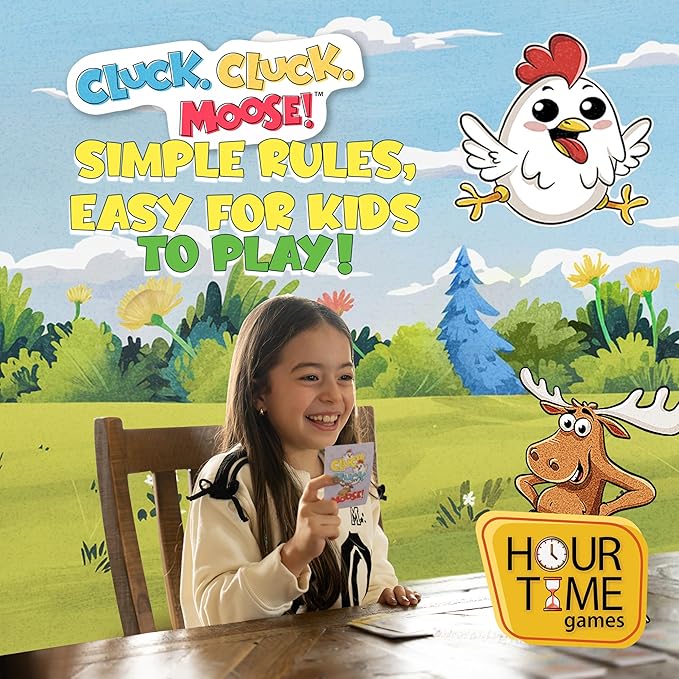 Cluck Cluck Moose – Hilarious Animal-Themed Card Game for a Fun Family Game Night, Easter Games for Family Reunion Gift Ideas, & Easter Basket Party Stuffers for Ages 4+