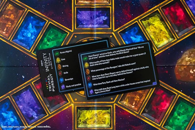 Trivial Pursuit: Marvel Cinematic Universe Ultimate Edition | Officially Licensed | Collectible Trivia Board Game Featuring 6 Infinity Stone Location Movers, 1800 Questions, MCU Phases 1-3