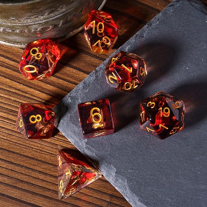 UDIXI 7PCS Polyhedral Dice Set, 7-Die DND Dice Set Filled with Axe for Role Playing Games as Dungeons and Dragons RPG Table Games?D&D (Barbarian)