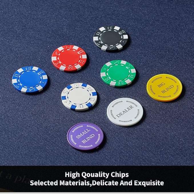 Boyzhood Poker Chips,300 Pcs Poker Set with Aluminum Travel Case,11.5 Gram Poker Chips Set for Texas Holdem Blackjack Gambling