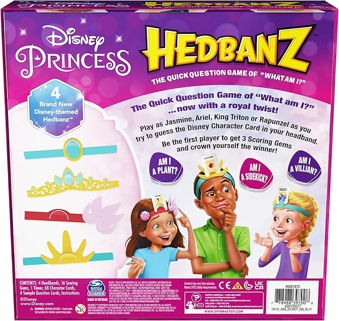 Hedbanz Disney Princess Game with Hedbanz Frozen Game 2-Pack Bundle, Classic Question Game for Kids and Families, Ages 6 and up, Amazon Exclusive