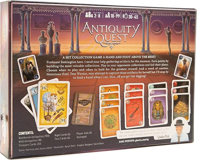 Antiquity Quest | A Set Collection Card Game from The Creators of Cover Your Assets, Grandpa Beck's Games | 2-8 Players Ages 10+. Classic Card Game Feel Similar to Hand and Foot or Canasta