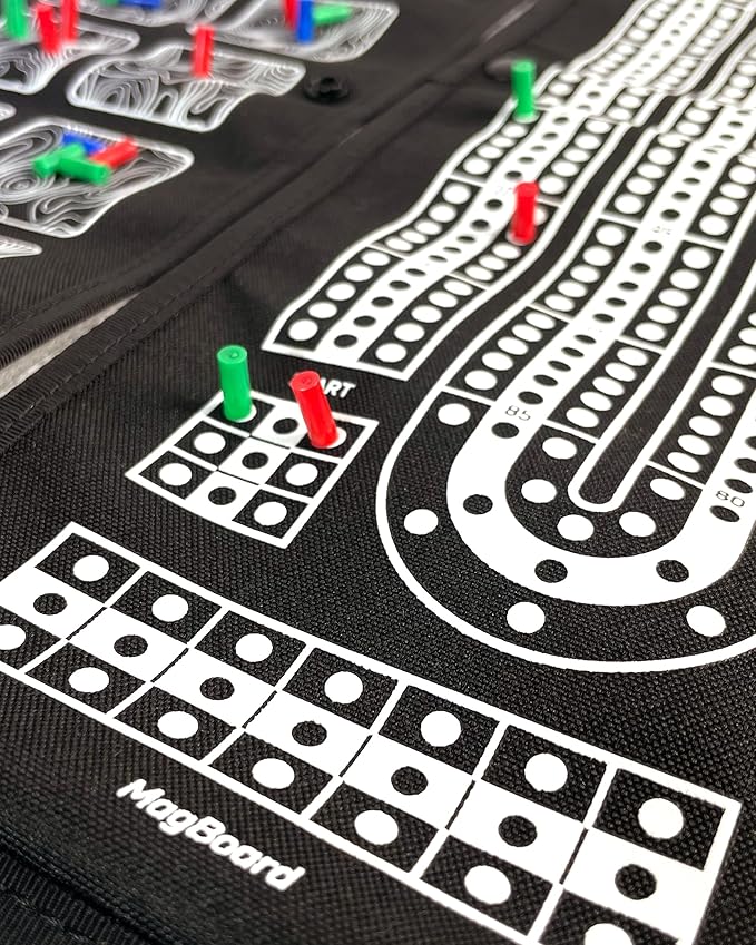 Incremental MagBoard: Cribbage and Mancala Magnetic Rollable Travel Game