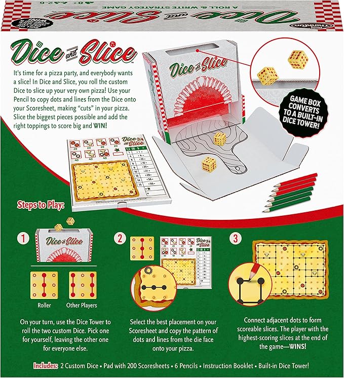ThinkFun's Dice and Slice Pizza Party Dice Game - Deliciously Strategic Pizza Slicing Game