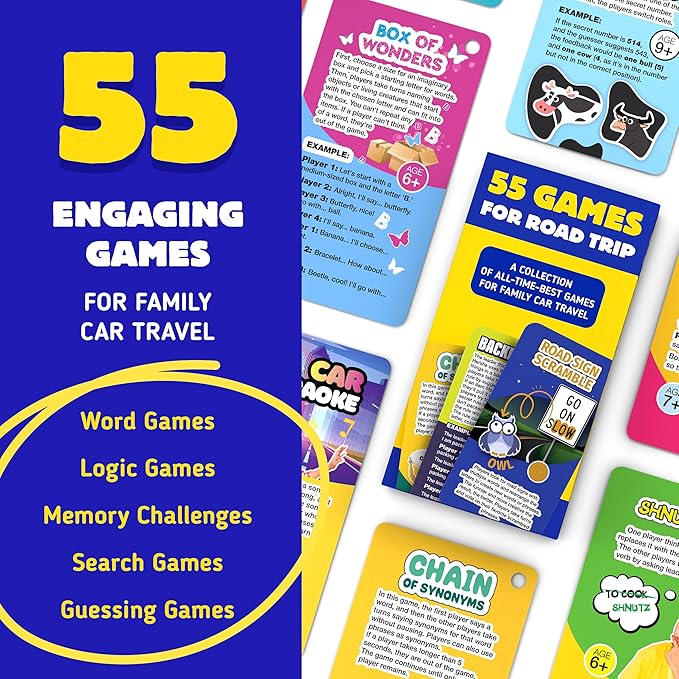 WELL BALANCED Road Trip Games - 55 Fun Car Games for Kids and Adults