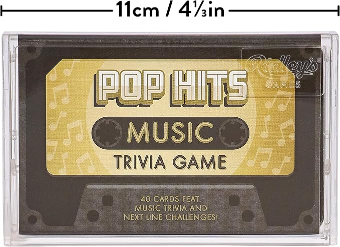 Ridley’s Pop Music Trivia Card Game – Quiz Game for Adults and Kids – 2+ Players – Includes 40 Cards with Unique Questions – Fun Family Game – Makes a Great Gift