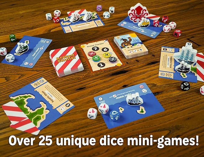 Kraken Skulls - A Swashbuckling Pirate Board Game of Dice and Danger! Family Game Night Fun, 30-45 Minutes, 2-6 Players, Ages 14+