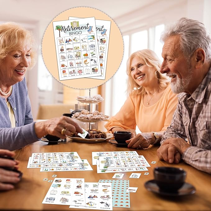 Retirement Bingo Cards, Retirement Game for 24 Players, Family & Friends Office Activity, Retirement Party Favors Supplies Decorations (12)
