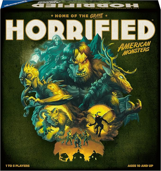 Ravensburger Horrified: American Monsters Strategy Board Game - Engaging and Scalable Gameplay | Classic Cryptids Adventure | Perfect for Family Game Nights | Ages 10 & Up