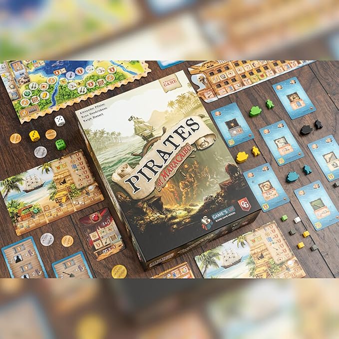 Pirates of Maracaibo Strategy Board Game, Sail The Caribbean, Upgrade Your Ship, 1-4 Players, Ages 14+