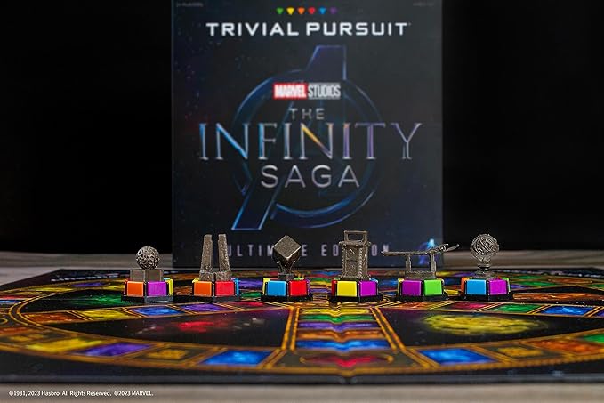 Trivial Pursuit: Marvel Cinematic Universe Ultimate Edition | Officially Licensed | Collectible Trivia Board Game Featuring 6 Infinity Stone Location Movers, 1800 Questions, MCU Phases 1-3