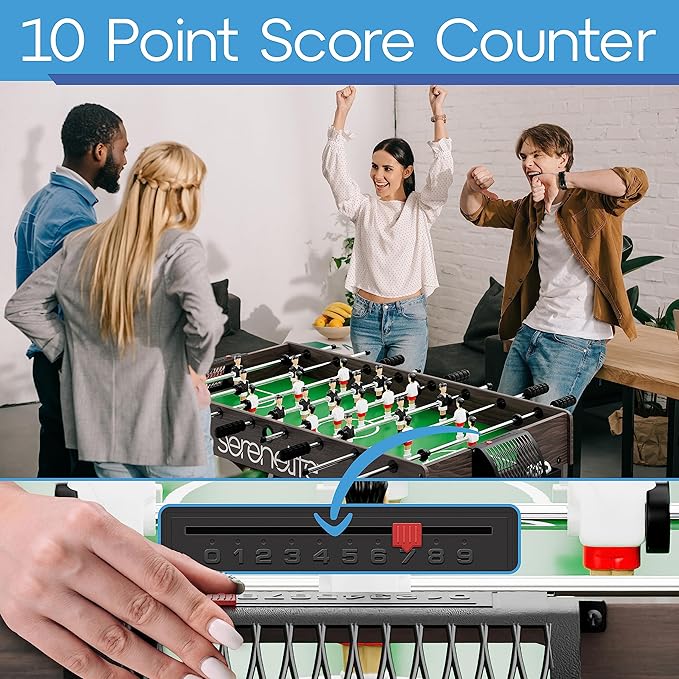 SereneLife Competition Sized Foosball Table, Full Size 48in Portable Soccer with Ball for Home, Arcade Game Room, Board Game for Indoor or Outdoor, Family Game Night, Perfect for Kids and Adults