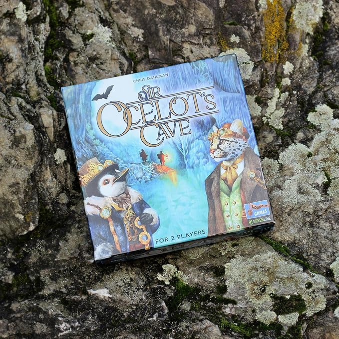 Sir Ocelot's Cave Board Game - Treasure Hunting and Gem Collecting Strategy Game, Fun for Families, Kids & Adults, Ages 8+, 2 Players, 20 Minute Playtime, Made by Lookout Games