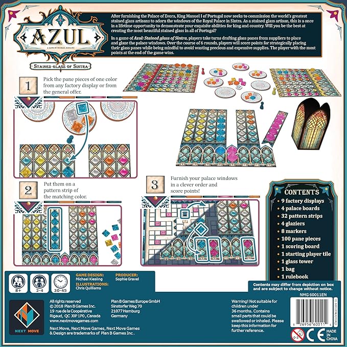 Stained Glass of Sintra Board Game EXPANSION - Craft Colorful Window Panes. Tile-Placement Strategy Game for Kids and Adults, Ages 8+, 2-4 Players, 30-45 Minute Playtime, Made by Plan B Games