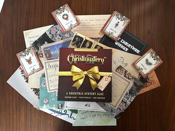 Christmas Escape Room Puzzle Board Game. Investigation, Detective Murder Mystery Crime Challenge for Adults & Teens, Couples Date Nights or Solo ChristMystery