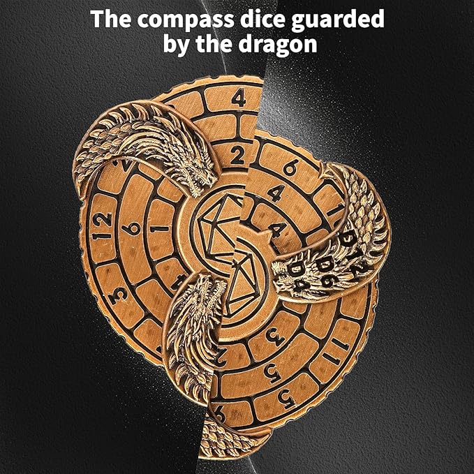 7-in-1 Fingertip Gyro Roulette DND Dice,Cool Spinning Games Fingertip Gyro, Metal Dice Set with Gift Box for Roleplaying Games Dungeons and Dragons RPG MTG Table Games