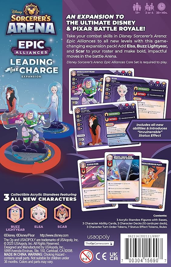 Disney Sorcerer’s Arena: Epic Alliances Leading The Charge Expansion | Featuring Buzz Lightyear, Scar, and Elsa | Officially-Licensed Disney Strategy & Family Board Game