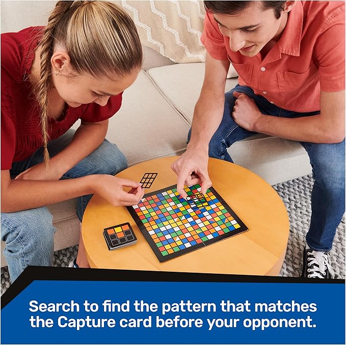 Rubik's Capture, Pack & Go Fast-Paced Problem-Solving Strategy Travel-Sized Two-Player Puzzle Board Game Fidget Toy, for Adults & Kids Ages 8 and up