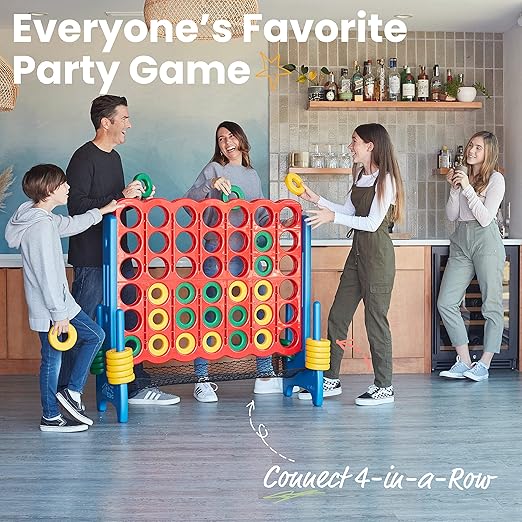 ECR4Kids Jumbo 4-To-Score with Mesh Net and Carry Bag, Giant Game, Assorted