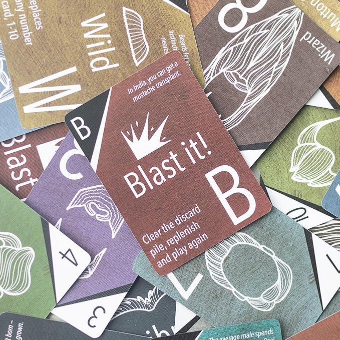 Card Blasting Facial Hair Card Games for Family Game Night | Great Birthday Gift for Dad, Grandpa, Big Brother, or Boyfriend | Adults, Teens & Kids Ages 6+