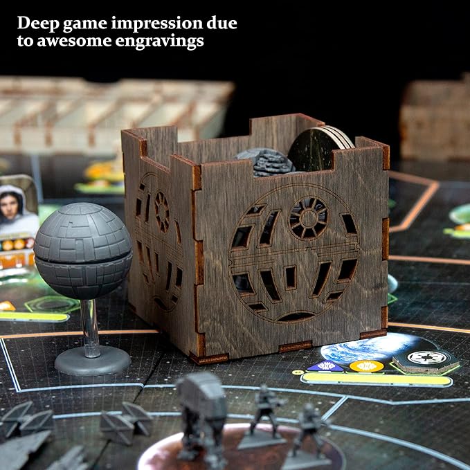 Smonex Wooden Organizer Compatible with Star Wars: Rebellion Board Game and Rise of The Empire Expansion - Board Game Insert Made with Two Thematic Colors