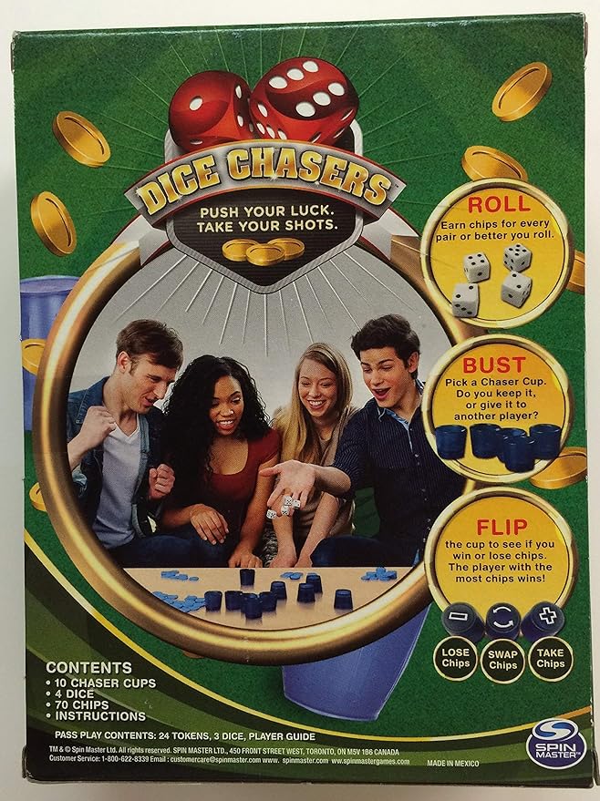 Spin Master Dice Chasers with Bonus Left Center Right Game
