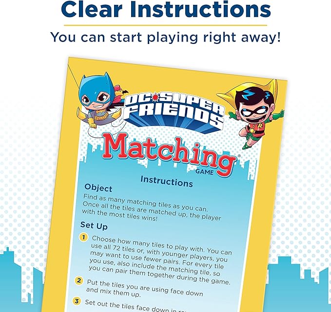 Wonder Forge DC Super Friends Matching Game for Boys & Girls Age 3 and Up - A Fun & Fast Super Hero Memory Game You Can Play Over & Over