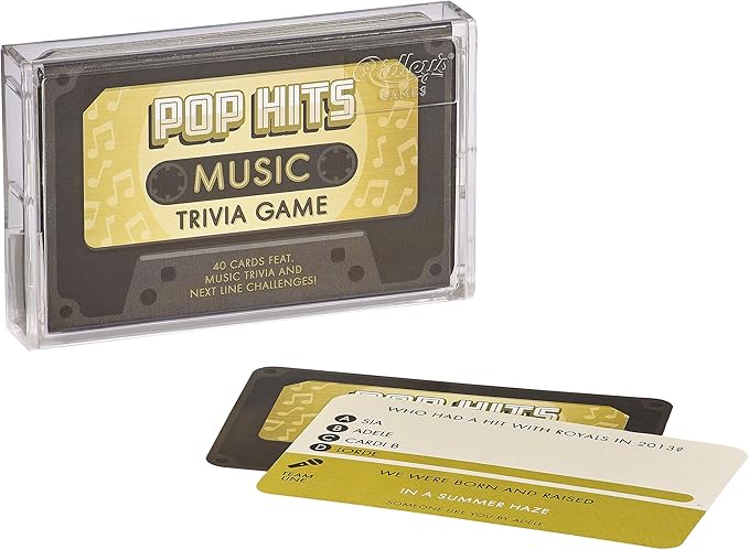 Ridley’s Pop Music Trivia Card Game – Quiz Game for Adults and Kids – 2+ Players – Includes 40 Cards with Unique Questions – Fun Family Game – Makes a Great Gift