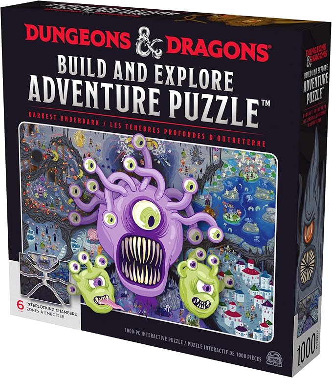 Dungeons & Dragons, Build and Explore Adventure Puzzle, DND Adult Puzzles, Dungeons and Dragons 1000 Piece Puzzles for Adults and Kids Ages 12+