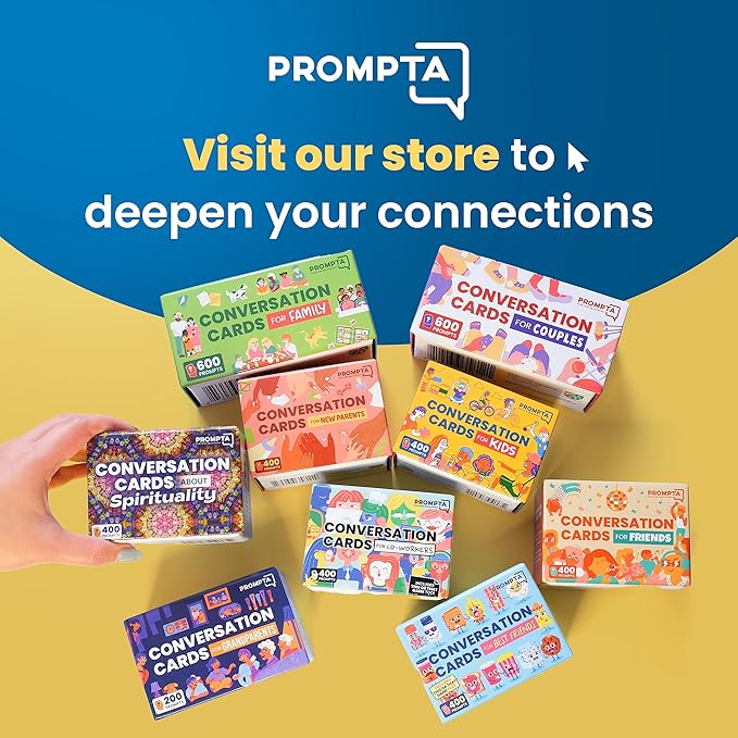Conversation Cards for Kids – 400 Convo Starters for Family Game Night or Dinner – Road Trip Travel Games for Children Age 8-12 – Connect & Build Social Emotional Skills – 2.5" x 1.75" Sized Cards