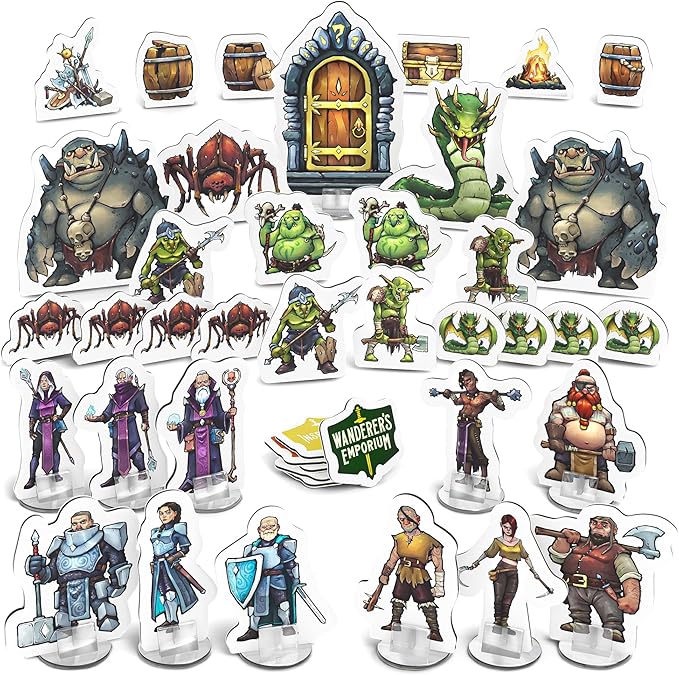 Hard Flat Minis for DND Miniatures with Bases | 28mm - 32mm Scale Dungeons and Dragons Starter Set 5e (Essentials Pack, 36, Miniatures)