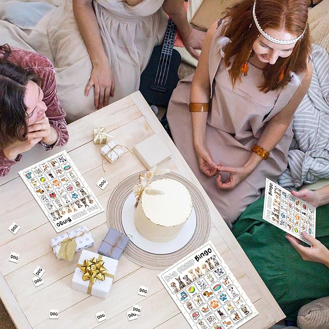 Dog Games Bingo Cards, Puppy Theme Bingo Game, Pet Game for Family Friends Large Multiplayer Group Activities, Dog Party Birthday Favors Gifts -10