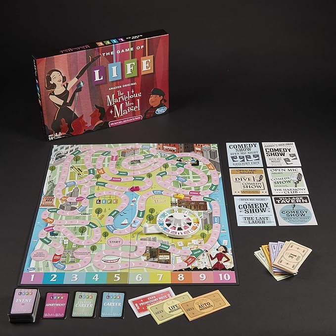 Hasbro Gaming The Game of Life: The Marvelous Mrs. Maisel Edition Board Game; Inspired by The Amazon Original Prime Video Series