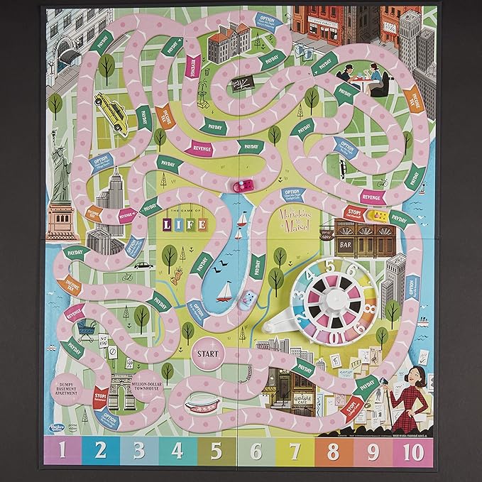 Hasbro Gaming The Game of Life: The Marvelous Mrs. Maisel Edition Board Game; Inspired by The Amazon Original Prime Video Series