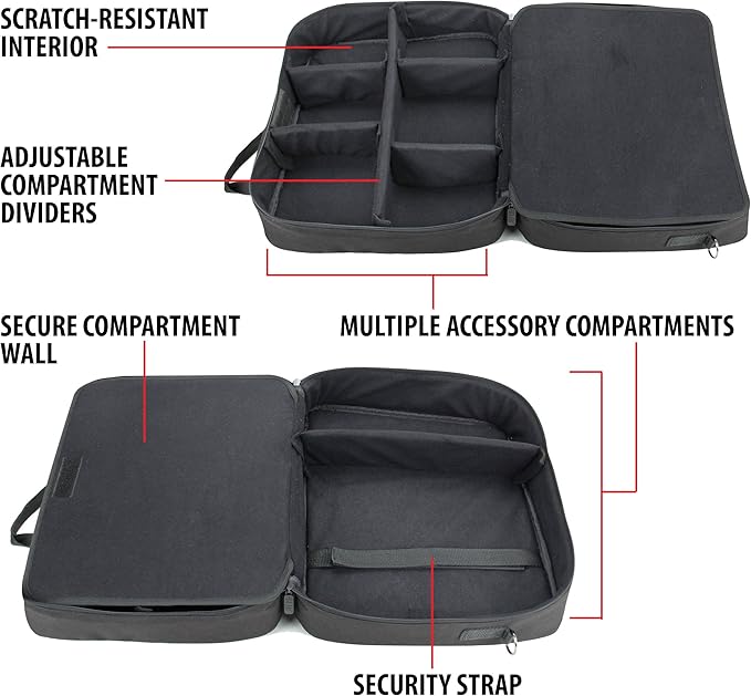 USA Gear Board Game Bag Compatible with Catan, Cards Against Humanity, Monopoly, Battleship, Sequence, Ticket to Ride & More - Board Game Storage Bag with Customizable Interior, Padded Shoulder Strap