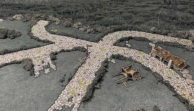 Battle Systems BSTFWA005 River and Roads Modular Fantasy Scenery - Perfect for Roleplaying and Wargames - Multi Level Tabletop Terrain for 28mm Miniatures - Colour Printed Model Diorama - DND