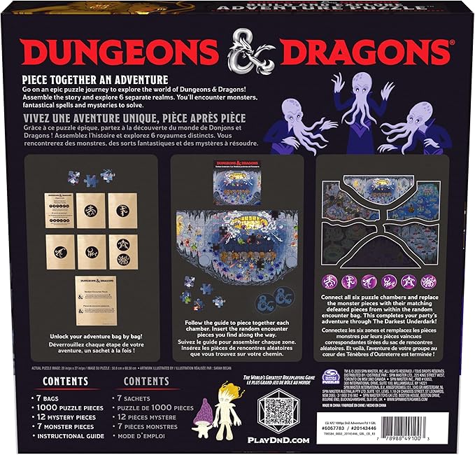 Dungeons & Dragons, Build and Explore Adventure Puzzle, DND Adult Puzzles, Dungeons and Dragons 1000 Piece Puzzles for Adults and Kids Ages 12+