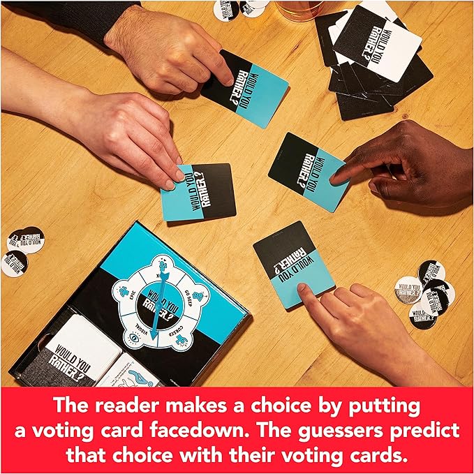 Spin Master Games, Would You Rather? Funny Party Card Game for College, Friendsgiving, Birthdays, & More, for Teens & Adults, 3-6 Players, for Ages 14 & Up