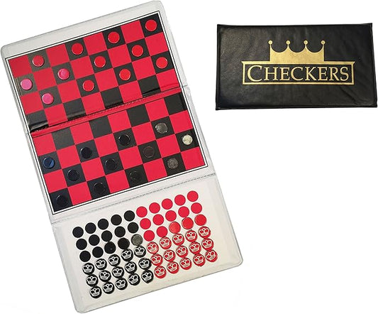 WE Games Magnetic Checkbook Checkers - Great for Travel