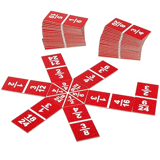LEARNING ADVANTAGE-4519 Equivalent Fraction Dominoes - Math Games for Kids - Teach Fractions - In-Home Learning