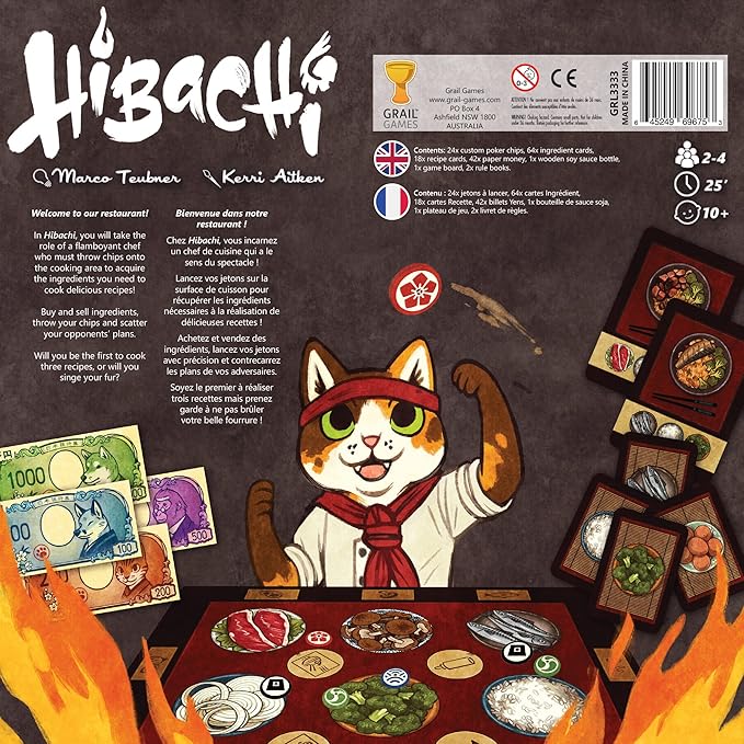Hibachi Board Game - Fun Fast-Paced Dexterity & Strategy Game, Chef-Themed Set Collection for Kids & Adults, Ages 10+, 2-4 Players, 45 Minute Playtime