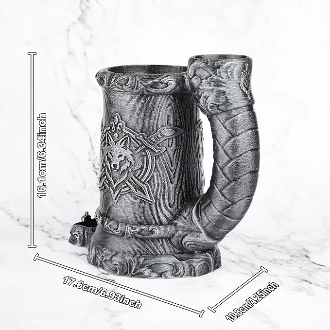 AUSPDICE Dungeons & Dragons Dice Tower, Hand-Painted Dice Rolling Tower for RPG & Board Games – Gothic Pen Stand, Dice Organizer & Beverage Holder–Gift for TTRPG Enthusiasts-FF287B Silver
